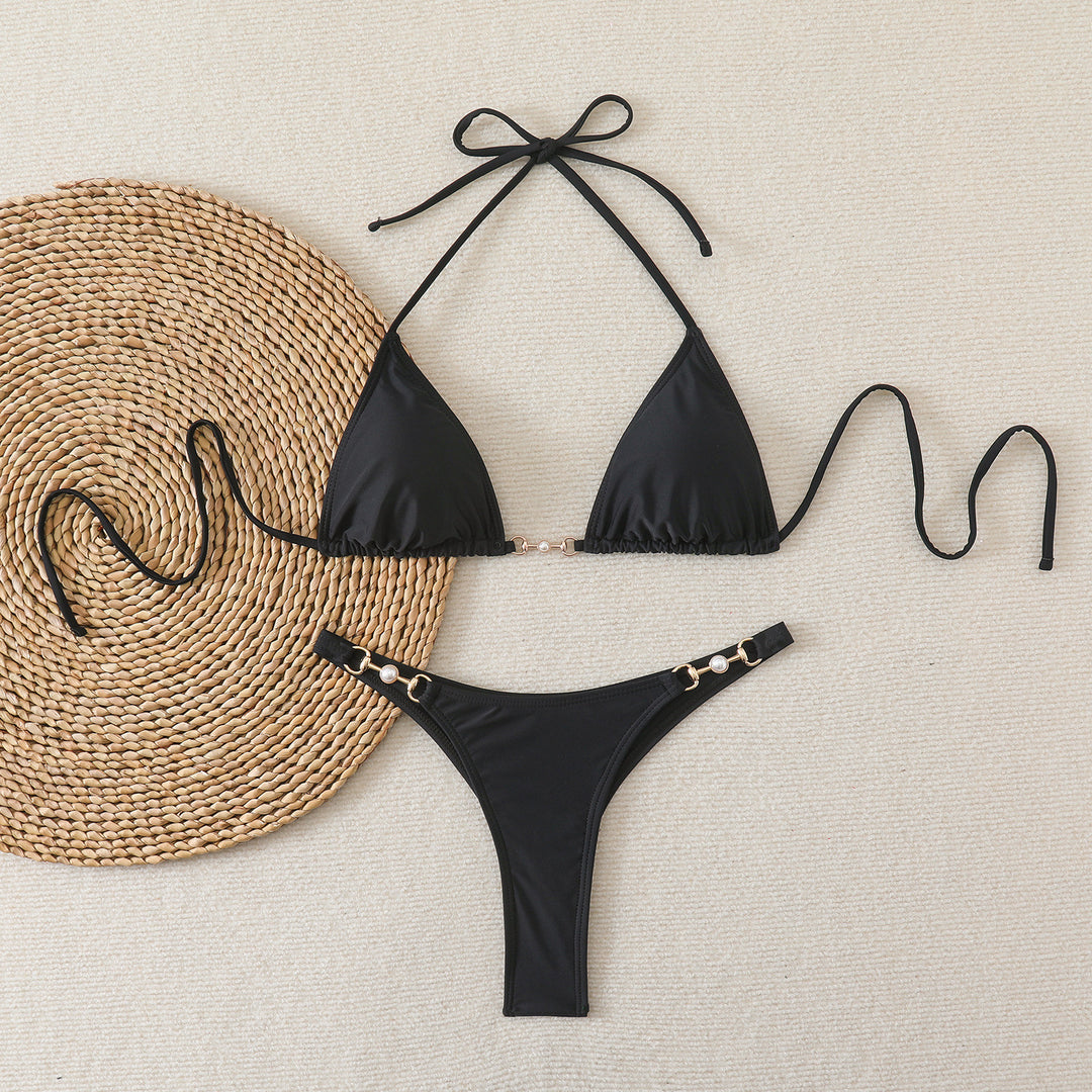 Damen Triangel-Bikini mit eleganten Goldakzenten EB
