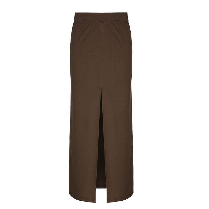 Damen Maxi-Rock mit elegantem Schlitz und weich fließendem Stoff EB