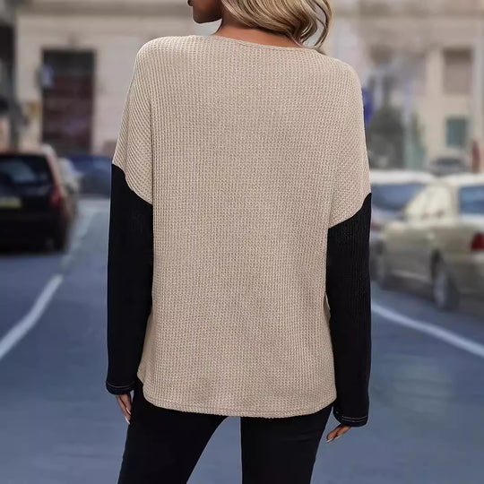 Damen Elegantes Strickoberteil mit gehäkeltem Spitzenkragen EB