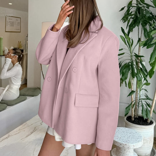 Damen elegante und kuschelige Blazerjacke EB