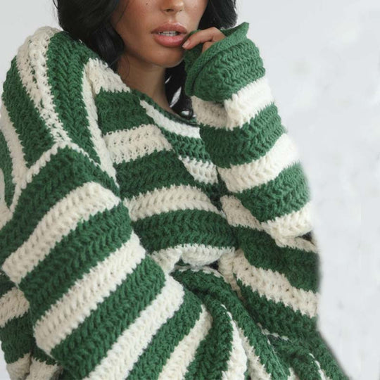 EB | Gestreifter Strickpullover Mit Sanften Farben
