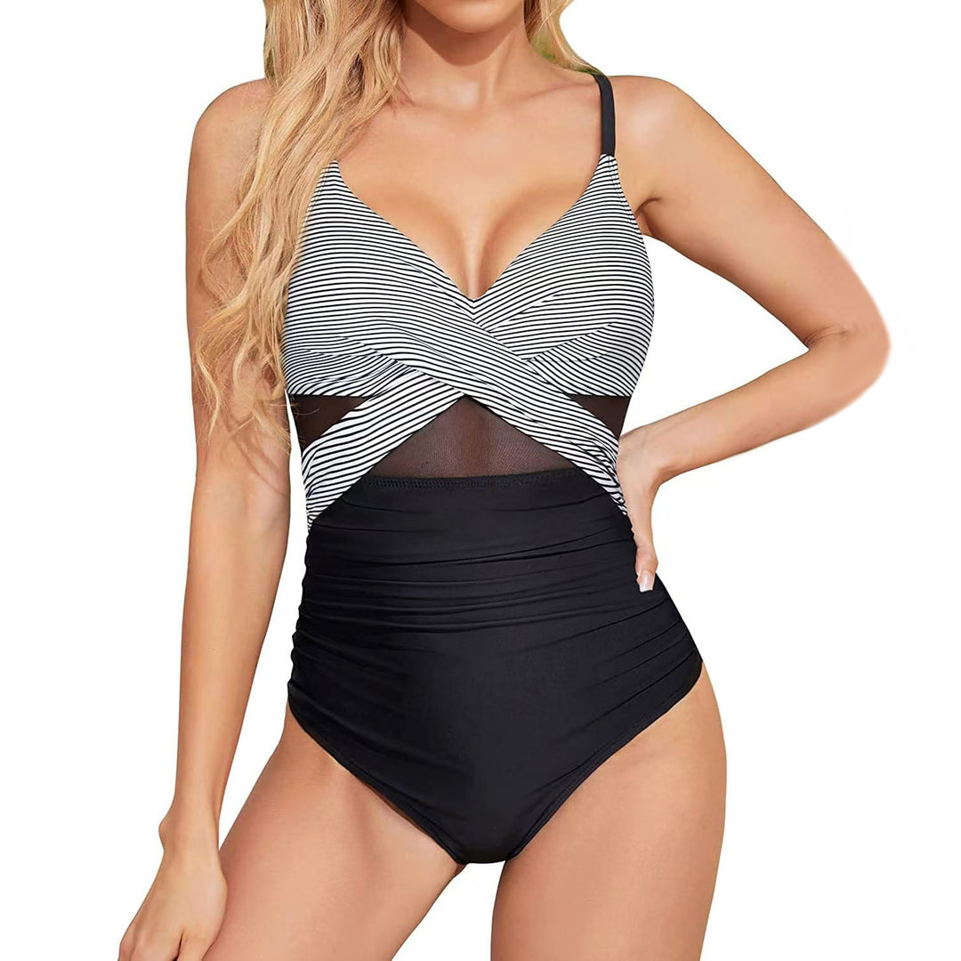 Damen Hochwertiger Einteiler Badeanzug mit trendigen Cut-Out-Details EB