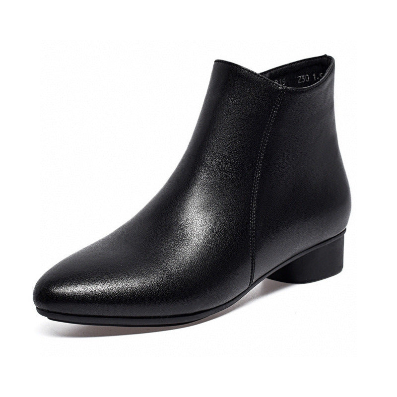Damen Elegante Ankle Boots mit spitzem Schnitt und hochwertiger Lederverarbeitung EB