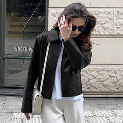 Damen Modische jacke im eleganten Cropped-Schnitt mit praktischen Taschen EB