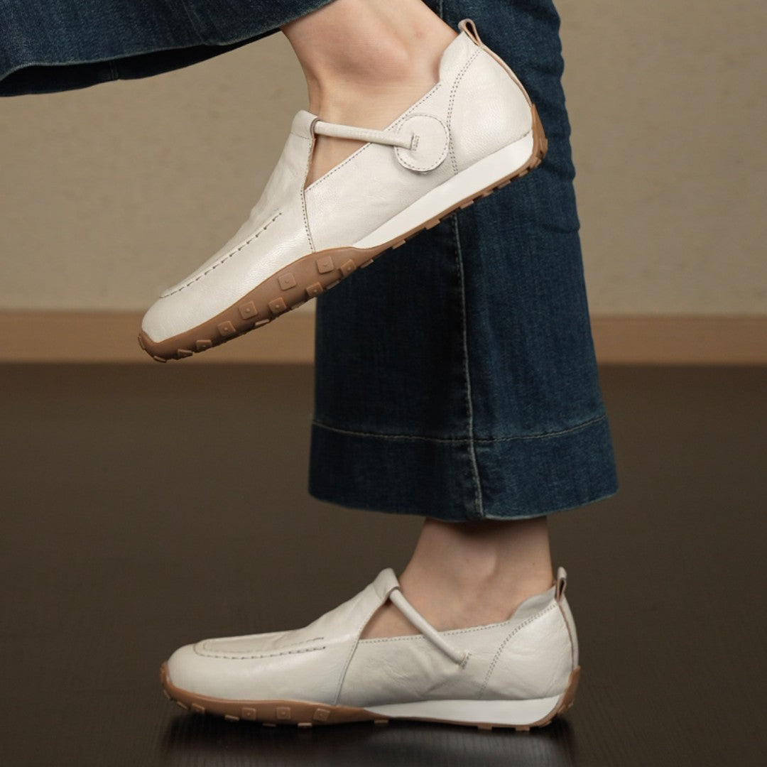 Damen Bequeme Slip-On Schuhe mit elastischem Riemen EB