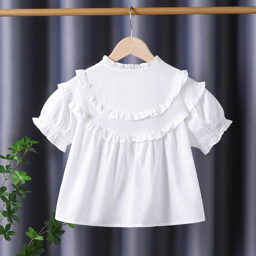Mädchen Rüschenbluse mit eleganter Knopfleiste EB