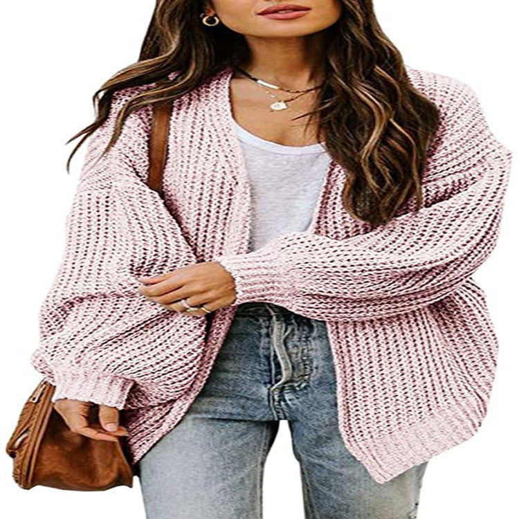 Damen oversized Strickpullover mit weitem Schnitt und tiefem Rückenausschnitt EB