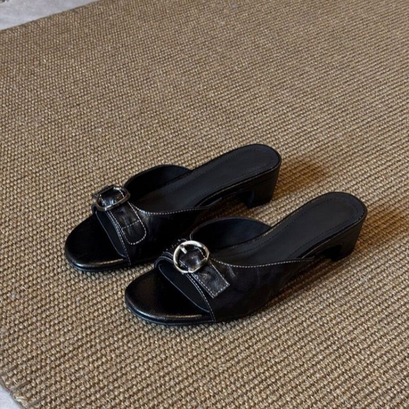 Damen elegante Slingback-Pantoletten mit verziertem Riemendesign EB