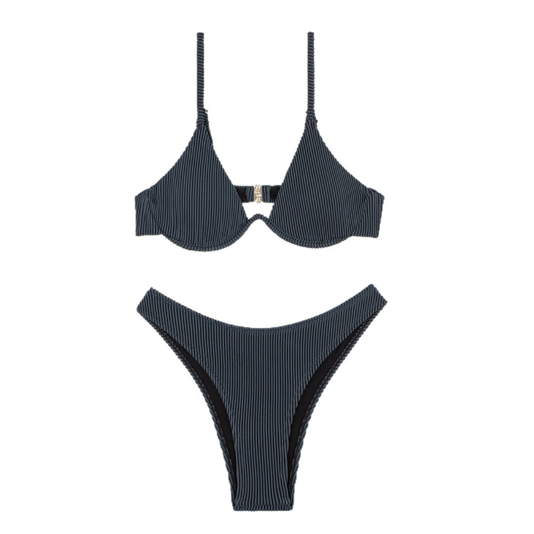 Damen Triangel-Bikini mit raffinierten Rippendetails EB