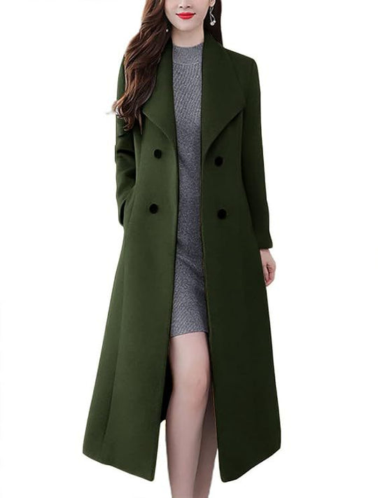 Damen Lange Wollmantel EB