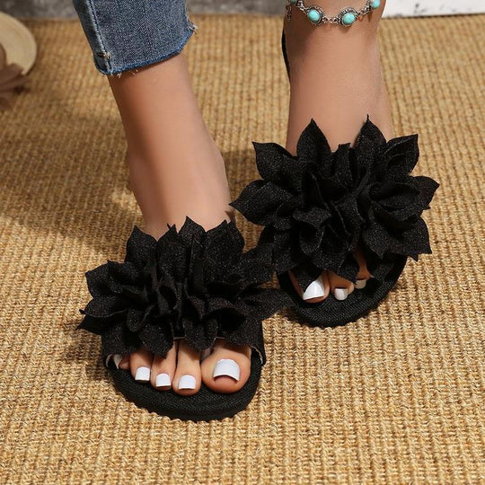 Damen Badeschuhe mit floralem Dekor EB