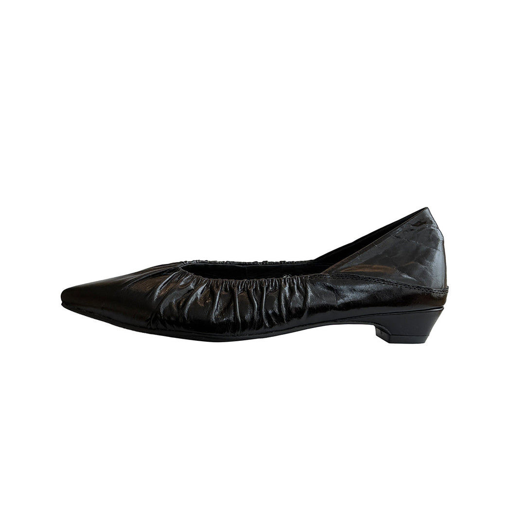 Damen Elegante spitze Ballerinas mit raffiniertem Falten-Design EB