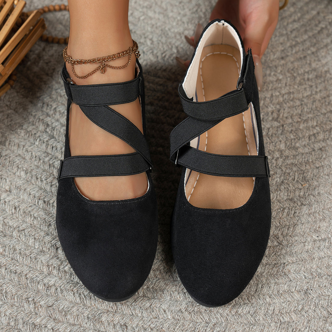 Damen elegante Wedges mit verstellbarem Riemendesign EB