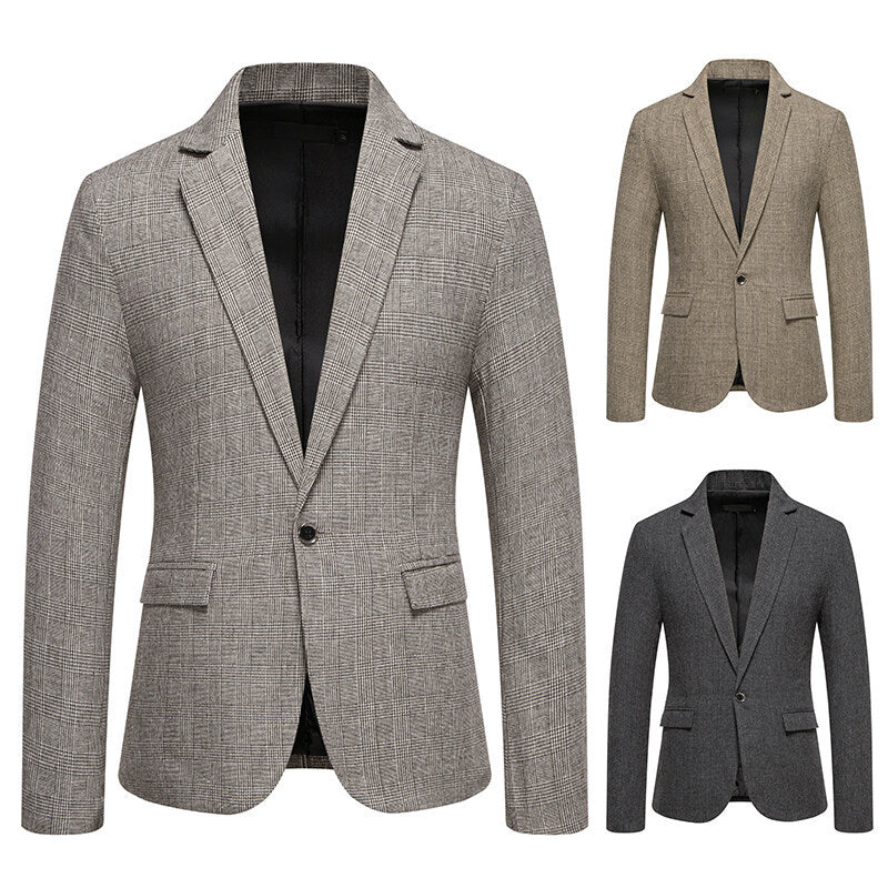 Herren eleganter Blazer mit feinem Karomuster EB