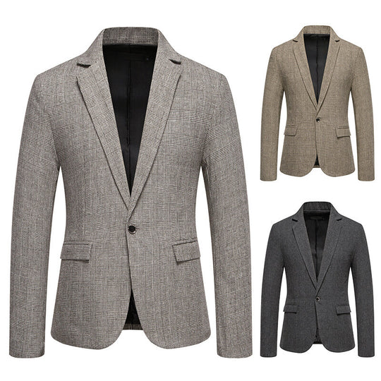 Herren eleganter Blazer mit feinem Karomuster EB