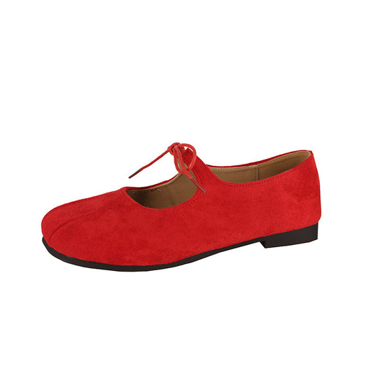 Damen elegante Ballerinas mit praktischer Schleifenverzierung und hochwertigem Wildlederoberteil EB