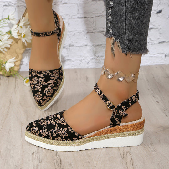 Damen Espadrilles mit raffiniertem Blumendruck EB