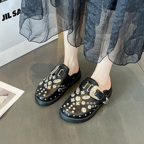 Damen Clogs mit aufwendigem Schmuckdesign EB