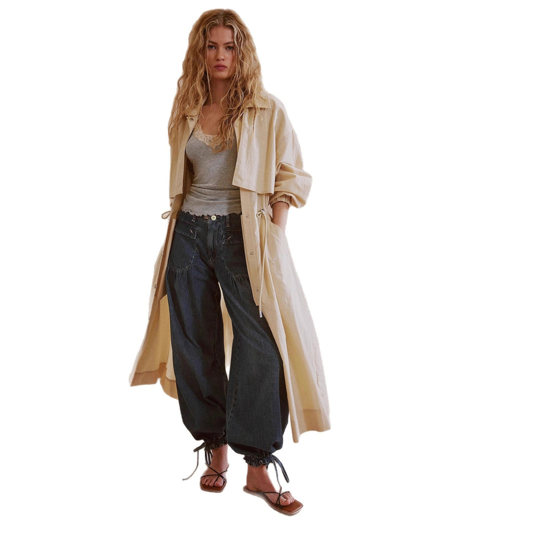 Damen lässige Cargo-Jacke mit gestepptem Design und praktischen Taschen EB
