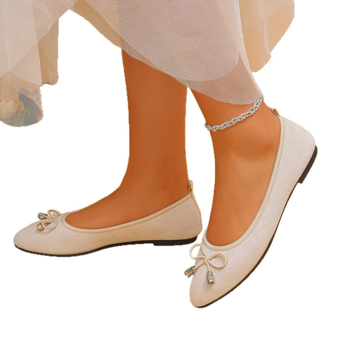 Damen Ballerinas mit dezentem Strassdetail und modischer Schleife EB
