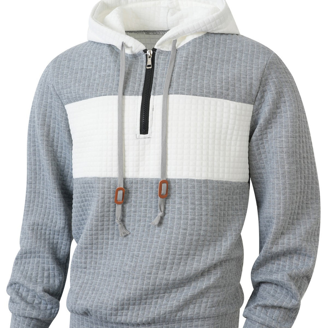 Herren Hoodie mit 1/4-Reißverschluss und strukturiertem Design EB