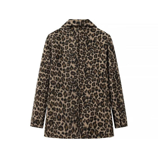 Damen elegante Leopardenblazerjacke EB