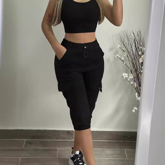 Damen Cargo-Jogginghose mit praktischen Taschen und elastischem Bündchen EB