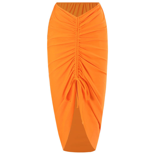 Damen Einteiler Badeanzug mit asymmetrischem Schnitt und modischem Wickelrock EB