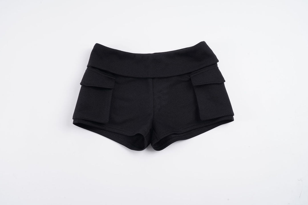 Damen Modische Shorts mit praktischen Taschen und hohem Bund EB