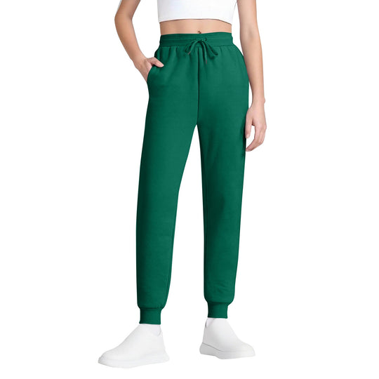 Damen nan schlanke hochgeschnittene Jogginghose mit Tunnelzug, Eingrifftaschen und Bündchen EB