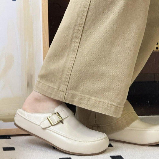 Damen stilvolle Clogs mit modischem Schnallenverschluss und hochwertigen Materialien EB