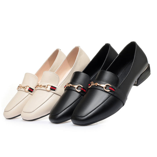 Damen Mokassins mit modischem Schmuckdetail und komfortablem Absatz EB