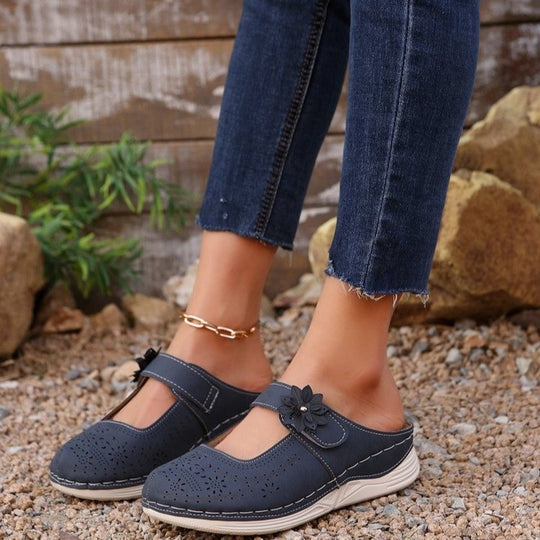Damen atmungsaktive Clogs mit floralem Dekor EB