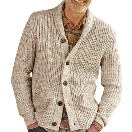 Herren Strickjacke mit strukturiertem Design und eleganten Knöpfen EB