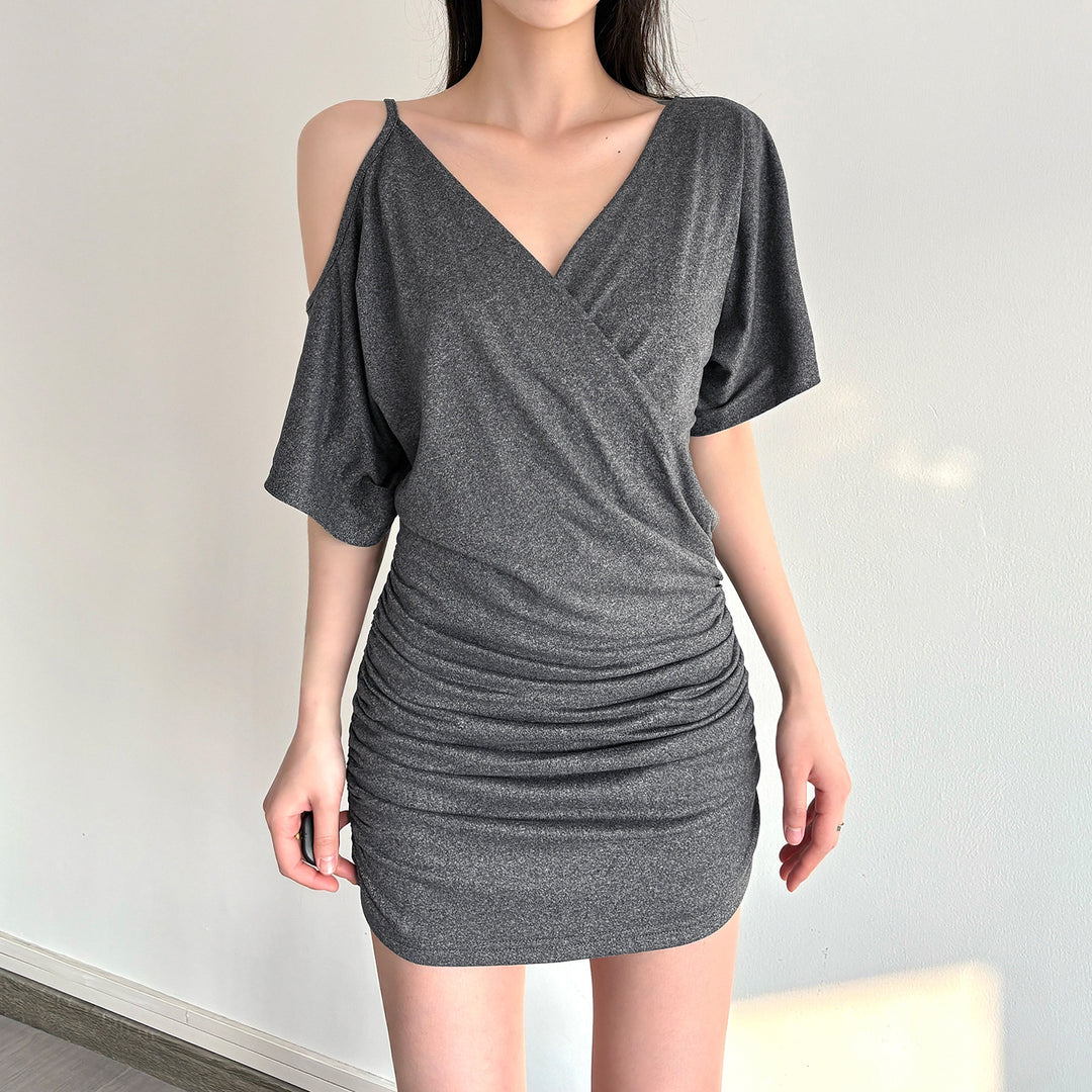Damen Wickeloberteil mit asymmetrischem Schnitt und Rüschendetails EB