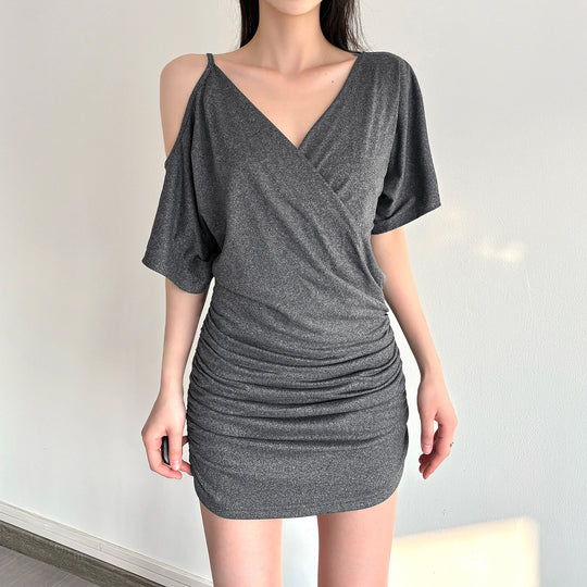 Damen Wickeloberteil mit asymmetrischem Schnitt und Rüschendetails EB
