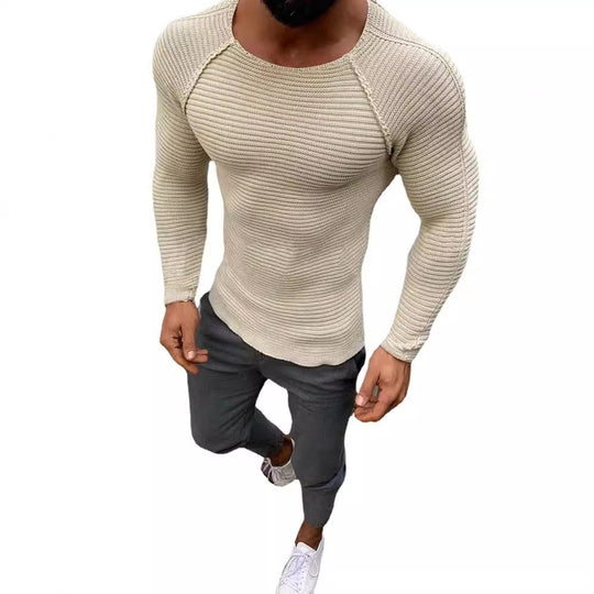 Herren Langarm Strickshirt mit eleganter Struktur EB