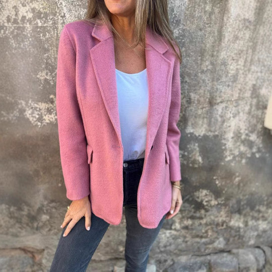 Damen elegante Wolljacke mit schmalem Schnitt EB