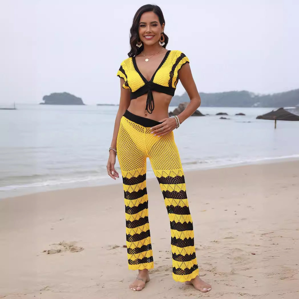 Damen gehäkelte Strandhose EB