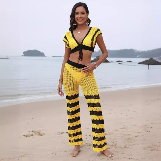 Damen gehäkelte Strandhose EB