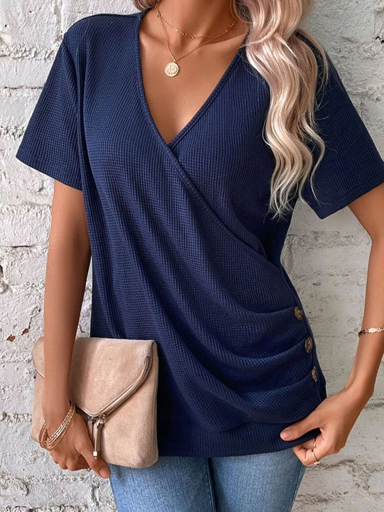 Damen Wickeloberteil mit Knopfdetails EB