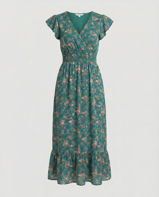 Damen Blumenkleid Maxikleid Boho