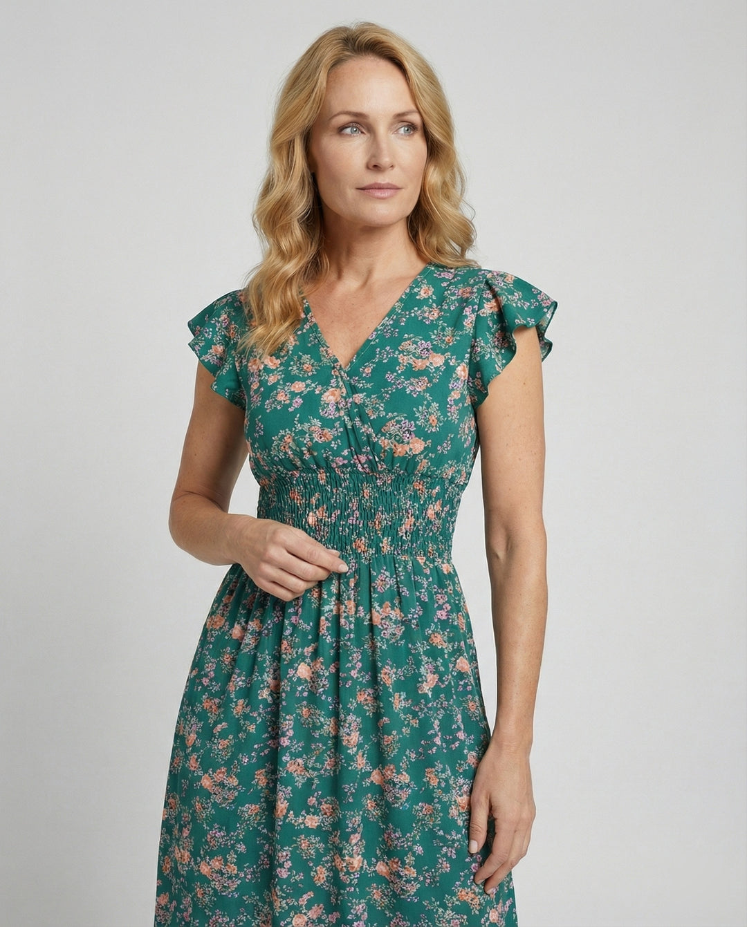 Damen Blumenkleid Maxikleid Boho