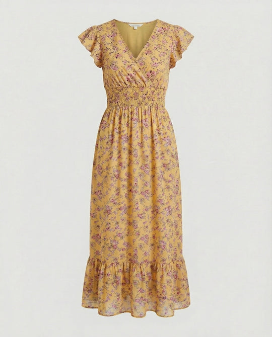 Damen Blumenkleid Maxikleid Boho