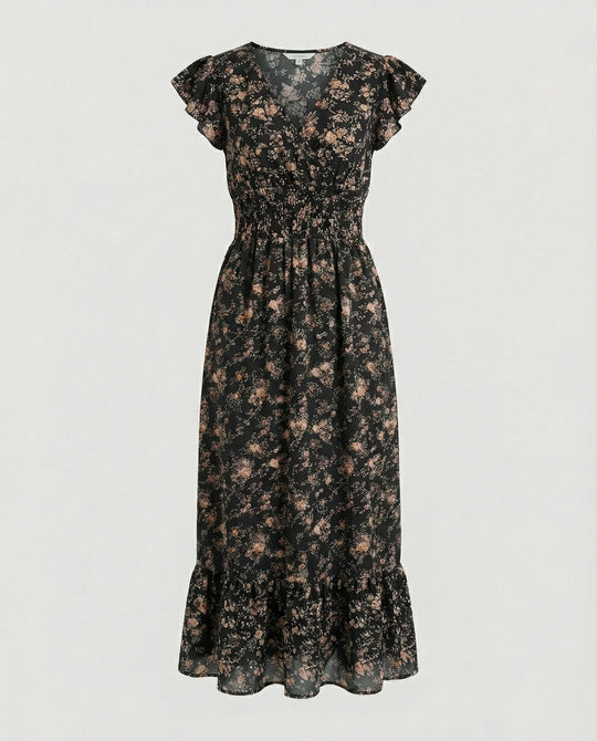 Damen Blumenkleid Maxikleid Boho