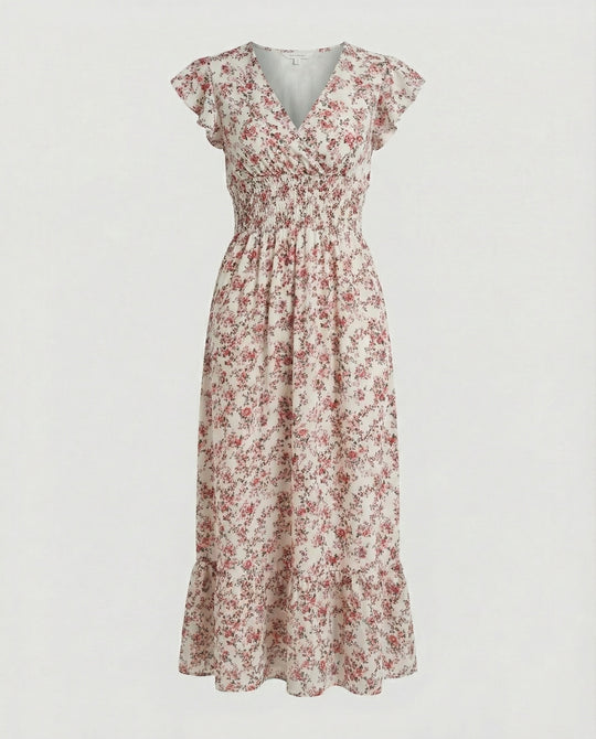 Damen Blumenkleid Maxikleid Boho