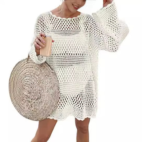Damen luftiges Häkelkleid EB