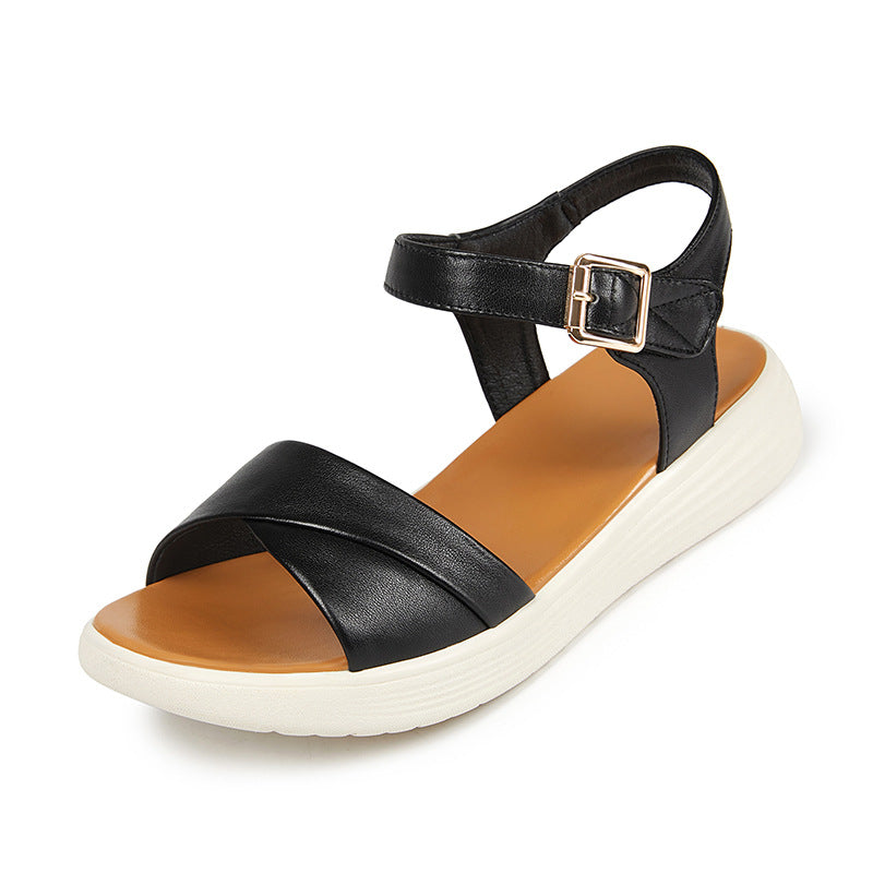 Damen Komfortabel verstellbare Sandalen mit gepolsterter Innensohle und modischem Riemendesign EB