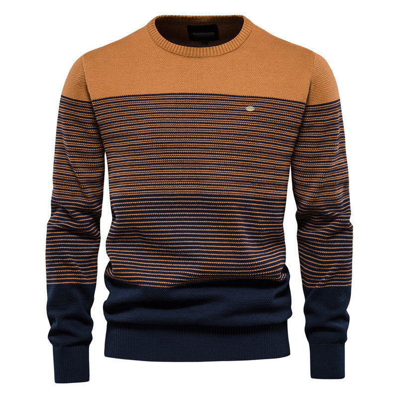Herren Strickpullover mit komfortabler Struktur und eleganten Farbblöcken EB
