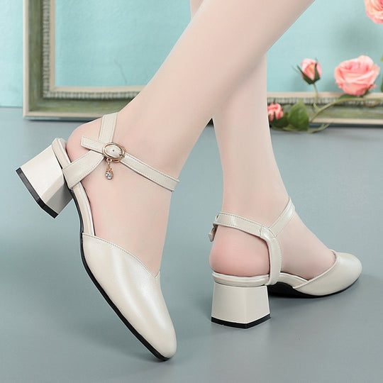 Damen Sling-Pumps mit modischem Riemen und elegantem Blockabsatz EB